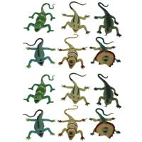 Rubberen nep hagedis - Set van 4x stuks - 33 cm - Plastic - stretch speelgoed - deco dieren