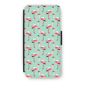 Flamingoprint groen: iPhone 7 Flip Hoesje