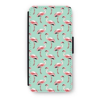Flamingoprint groen: iPhone 7 Flip Hoesje