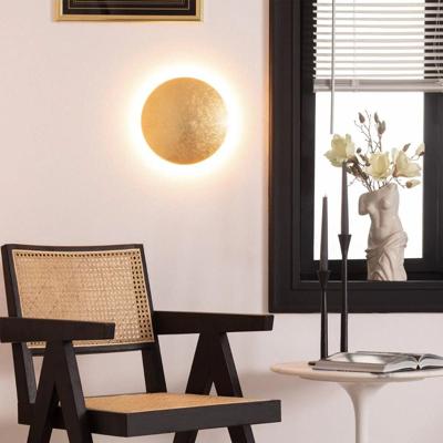 Wandlamp goud &apos;Ayla&apos; groot rond led 18W modern 26 cm