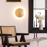 Wandlamp goud &apos;Ayla&apos; groot rond led 18W modern 26 cm