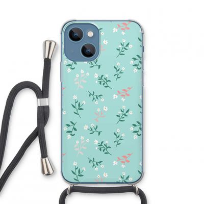 Small white flowers: iPhone 13 mini Transparant Hoesje met koord