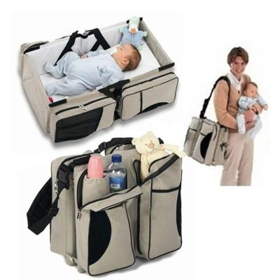 Pasgeboren baby Portable reizen opvouwbare bed Mummy Pack tas (grijze koffie)