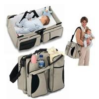 Pasgeboren baby Portable reizen opvouwbare bed Mummy Pack tas (grijze koffie)