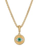 David Yurman pendentif Evil Eye en or 18ct serti d'émeraudes et de diamants (18,8 mm)