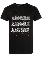 alessandro enriquez t-shirt en coton à imprimé Amore - Noir - thumbnail