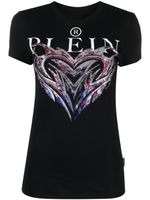 Philipp Plein t-shirt orné de cristal à logo imprimé - Noir - thumbnail