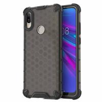 Honingraat schokbestendige PC + TPU geval voor Huawei Y6 (2019) (zwart)