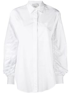 3.1 Phillip Lim ruched long-sleeve shirt - Blanc