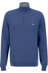 Fynch-Hatton Casual Fit Half-Zip Sweater blauw, Effen
