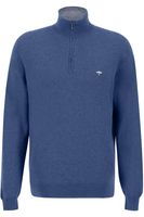 Fynch-Hatton Casual Fit Half-Zip Sweater blauw, Effen - thumbnail