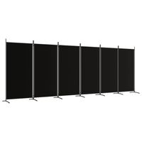 vidaXL Kamerscherm met 6 panelen 520x180 cm stof zwart