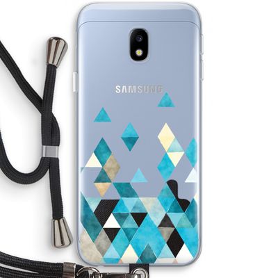 Gekleurde driehoekjes blauw: Samsung Galaxy J3 (2017) Transparant Hoesje met koord