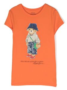 POLO RALPH LAUREN KIDS t-shirt en coton à imprimé Polo Bear - Orange