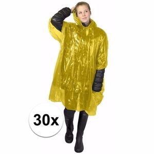 30x wegwerp regenponcho geel