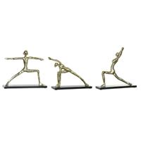 Decoratieve figuren DKD Home Decor 33 x 10 x 35 cm Zwart Gouden Indiaas Yoga (3 Stuks)