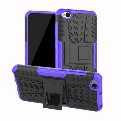 Tire Texture TPU + PC schokbestendig beschermende case voor Xiaomi Redmi gaan met houder (paars)