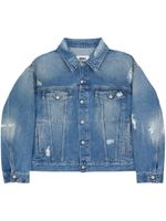 MM6 Maison Margiela veste en jean à effet usé - Bleu