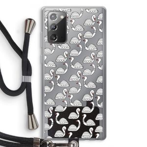 Zwanen: Samsung Galaxy Note 20 / Note 20 5G Transparant Hoesje met koord