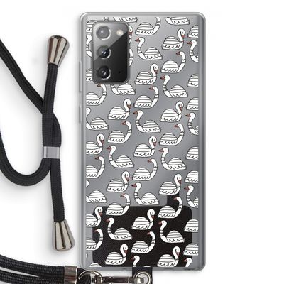 Zwanen: Samsung Galaxy Note 20 / Note 20 5G Transparant Hoesje met koord