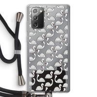 Zwanen: Samsung Galaxy Note 20 / Note 20 5G Transparant Hoesje met koord
