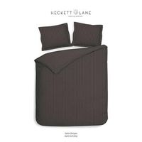 Heckett & Lane dekbedovertrek Uni Stripe - antraciet - 140x220 cm - Leen Bakker