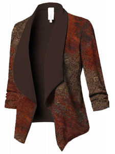 Cross Neck Geometric Casual Loose Blazer