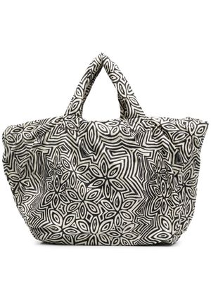 10 CORSO COMO sac cabas Pouffy à fleurs - Tons neutres
