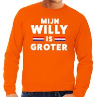 Mijn Willy is groter sweater oranje heren 2XL  -