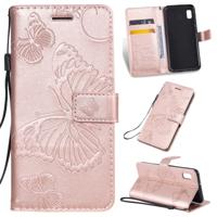 Gedrukt afdrukken Butterfly patroon horizontale Flip PU lederen draagtas met houder & kaartsleuven & portemonnee & Lanyard voor Galaxy A80 (Rose goud)