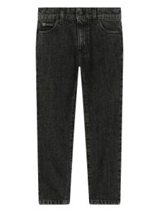 Dolce & Gabbana Kids jean skinny à plaque logo - Noir