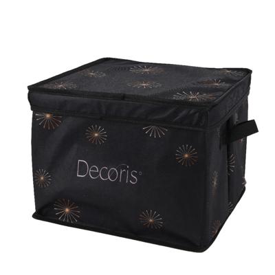 Kerstballen opbergbox - groen - 34 x 34 x 20 cm - opvouwbaar - polyester