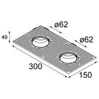 Modular - Gypkit trimless 300x150 - 2x Ø62