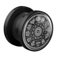 Tunnel met Zodiac Circle Design Acryl Tunnels & Plugs - thumbnail