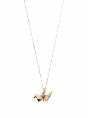 Aurelie Bidermann collier Origami en or 18ct serti de diamants et saphirs