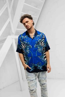 Versace Jeans Couture Barocco Zebra Blouse Heren Blauw - Maat L - Kleur: Blauw | Soccerfanshop