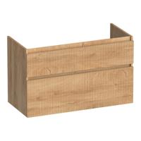 Brauer Delight Wavy - Onderkast - 100 cm - met 2 Softclose Lades Greeploos en 1 Sifon Uitsparing - Forest Tan