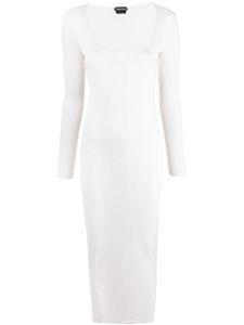 TOM FORD robe en soie mi-longue - Blanc