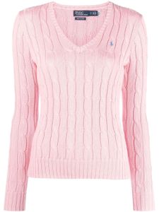 Polo Ralph Lauren pull en maille torsadée à logo brodé - Rose