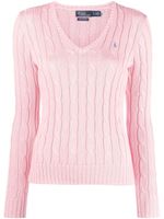 Polo Ralph Lauren pull en maille torsadée à logo brodé - Rose