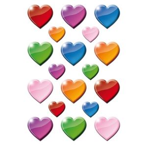 Gekleurde hart figuren stickervellen met 54 stickers   -