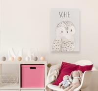 Bosuil canvas met naam Bosuil canvas met naam