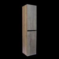Kolomkast Sanilux Trendline Met Greeplijst Mat Zwart 160x35x35 cm Tabak Oak Sanilux