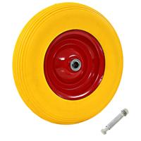 VidaXL Kruiwagenwiel met as 4,00-8 390 mm massief pu