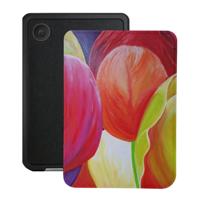 Lunso Kobo Clara BW / Clara Colour hoesje (6 inch) - Vegan Saffiano Leren Sleep Cover - Tulpen