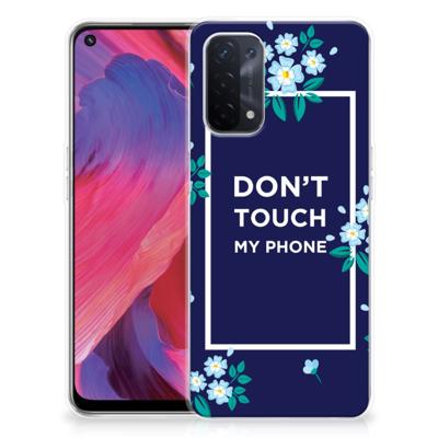 OPPO A74 5G | A54 5G Silicone-hoesje Flowers Blue DTMP OPPO A74 5G | A54 5G Silicone-hoesje Flowers Blue DTMP