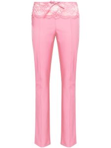 Blumarine pantalon à empiècements en dentelle - Rose