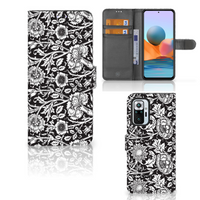 Xiaomi Redmi Note 10 Pro Hoesje Black Flowers - thumbnail