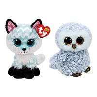 Ty - Knuffel - Beanie Boo's - Atlas Fox & Owlette Owl - thumbnail