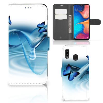 Samsung Galaxy A30 | Telefoonhoesje | Met pasjeshouder | Vlinders
